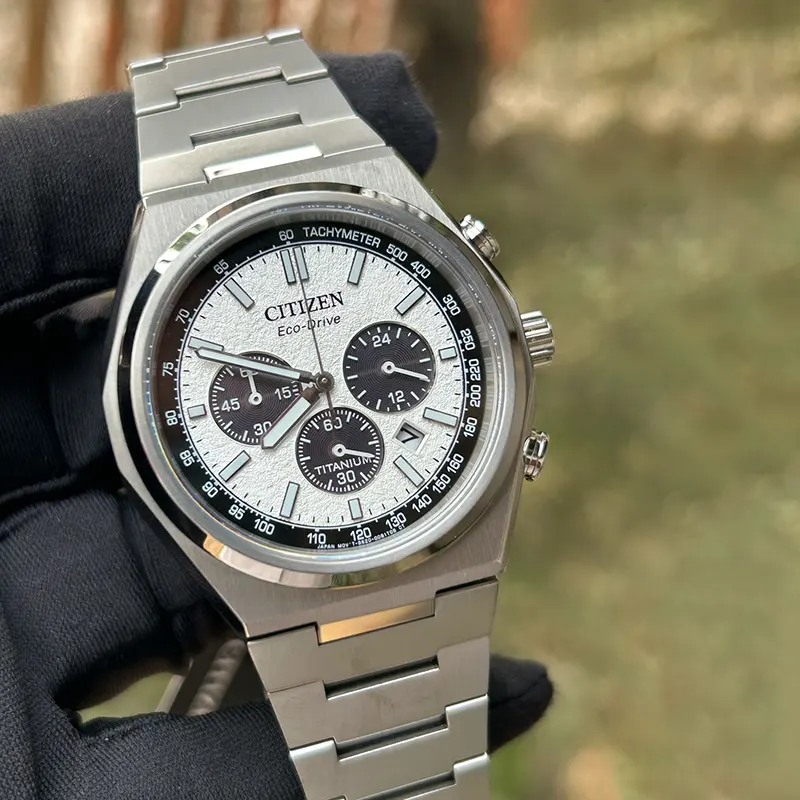 Citizen Zenshin Eco-Drive Super Titanium White Dial Men’s Watch- CA4610-85A